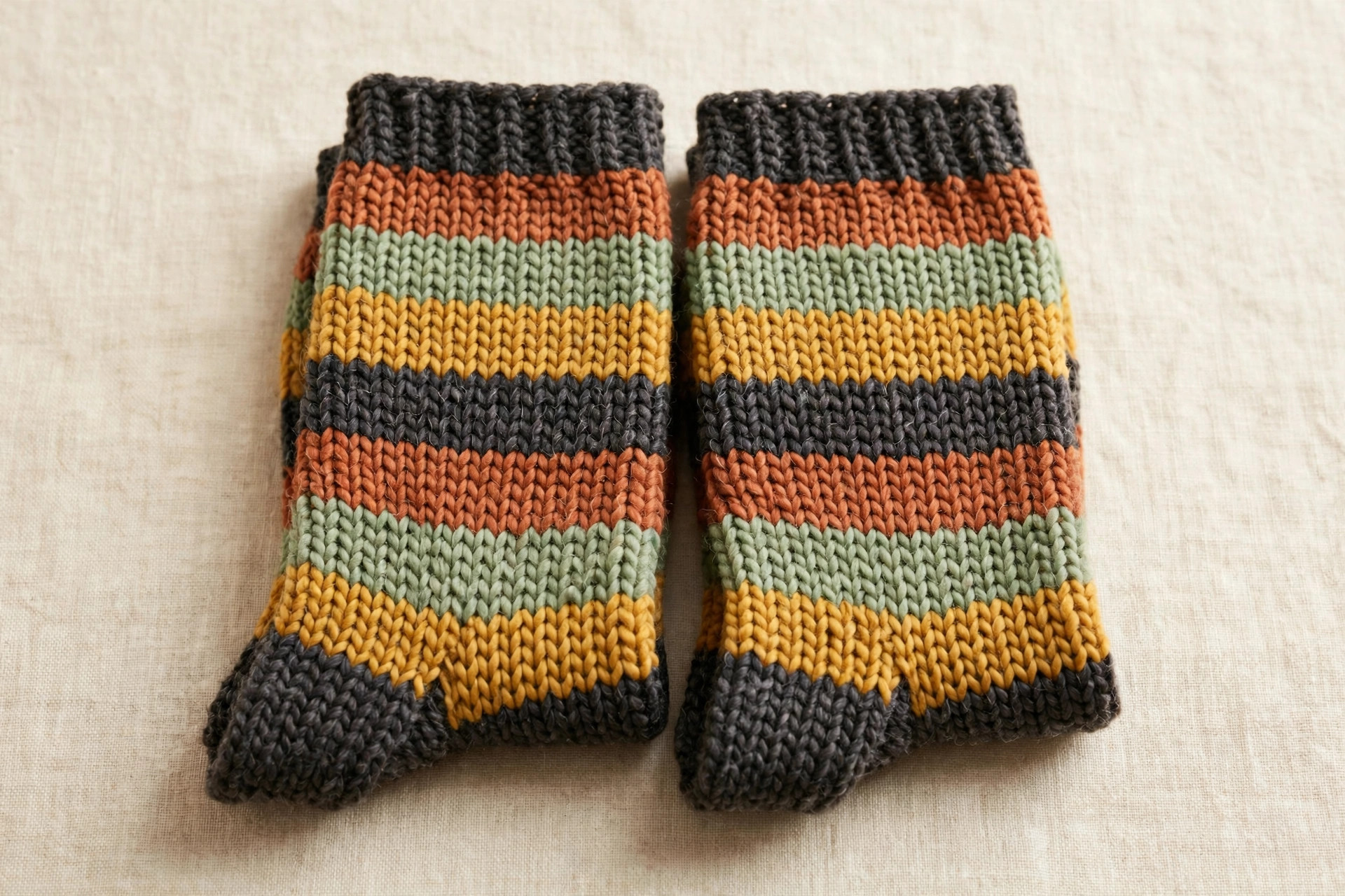 Heritage Stripe striped wool socks, folded pair