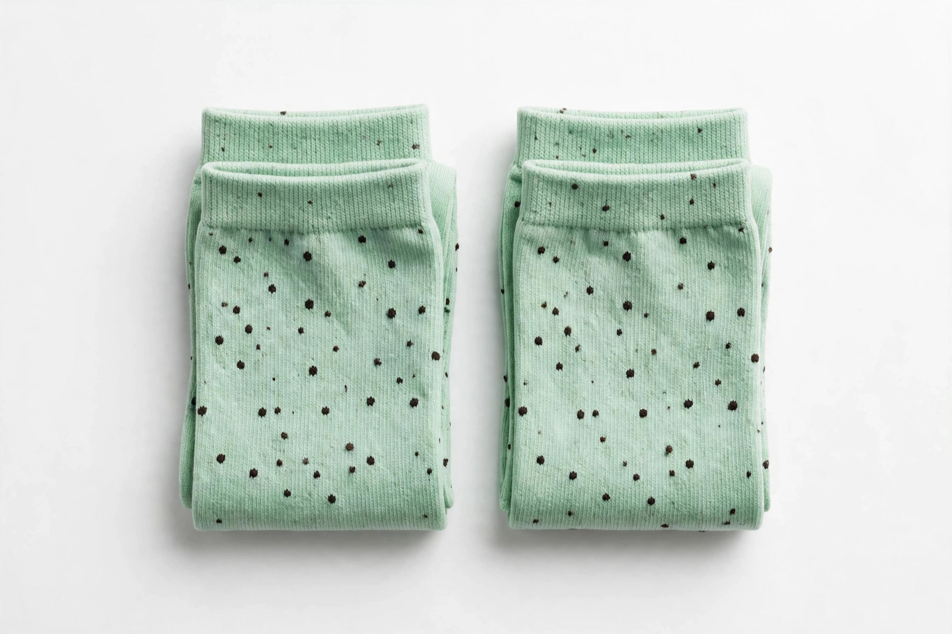 Mint Chip mint socks with dark dots